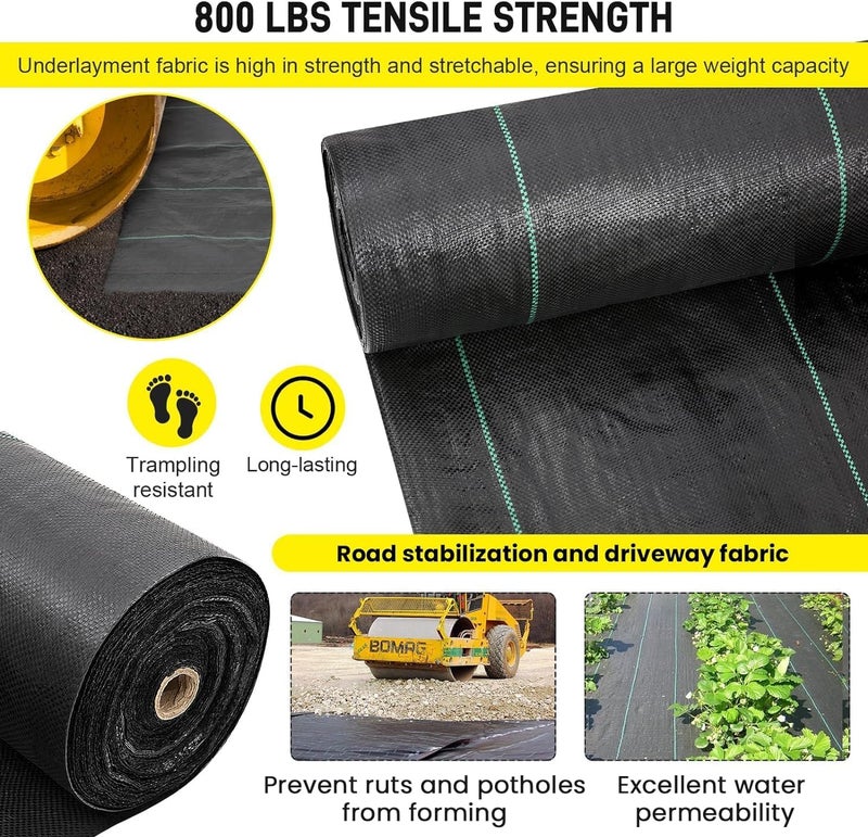 forimo Driveway Fabric, 13x65 ft Road Fabric Commercial Barrier Fabric, Landscape Fabric Heavy Duty 5OZ French Drain Fabric for Erosion Control,Landscape Fabric,Construction Projects - Image 5